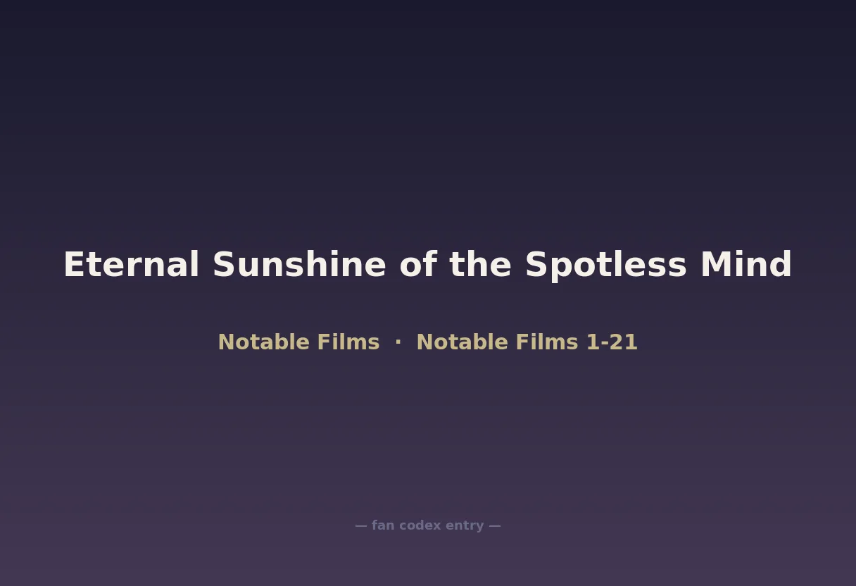 Eternal Sunshine of the Spotless Mind